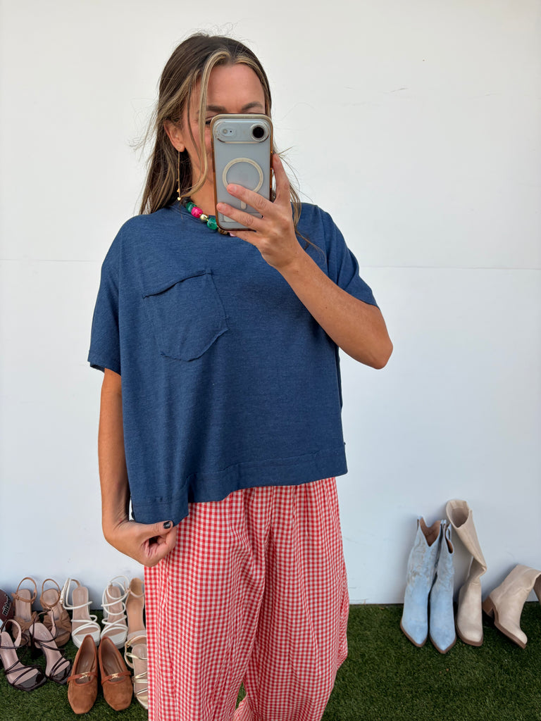 The right stuff top - Heather Navy