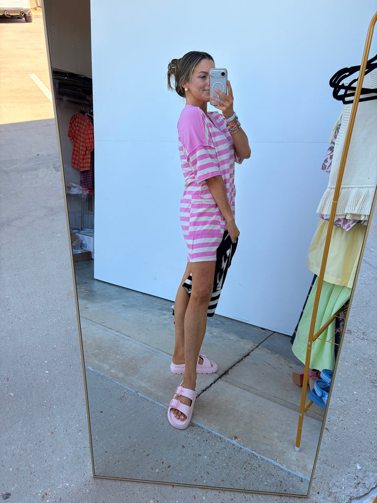 In The Breeze Romper - Pink / Oat