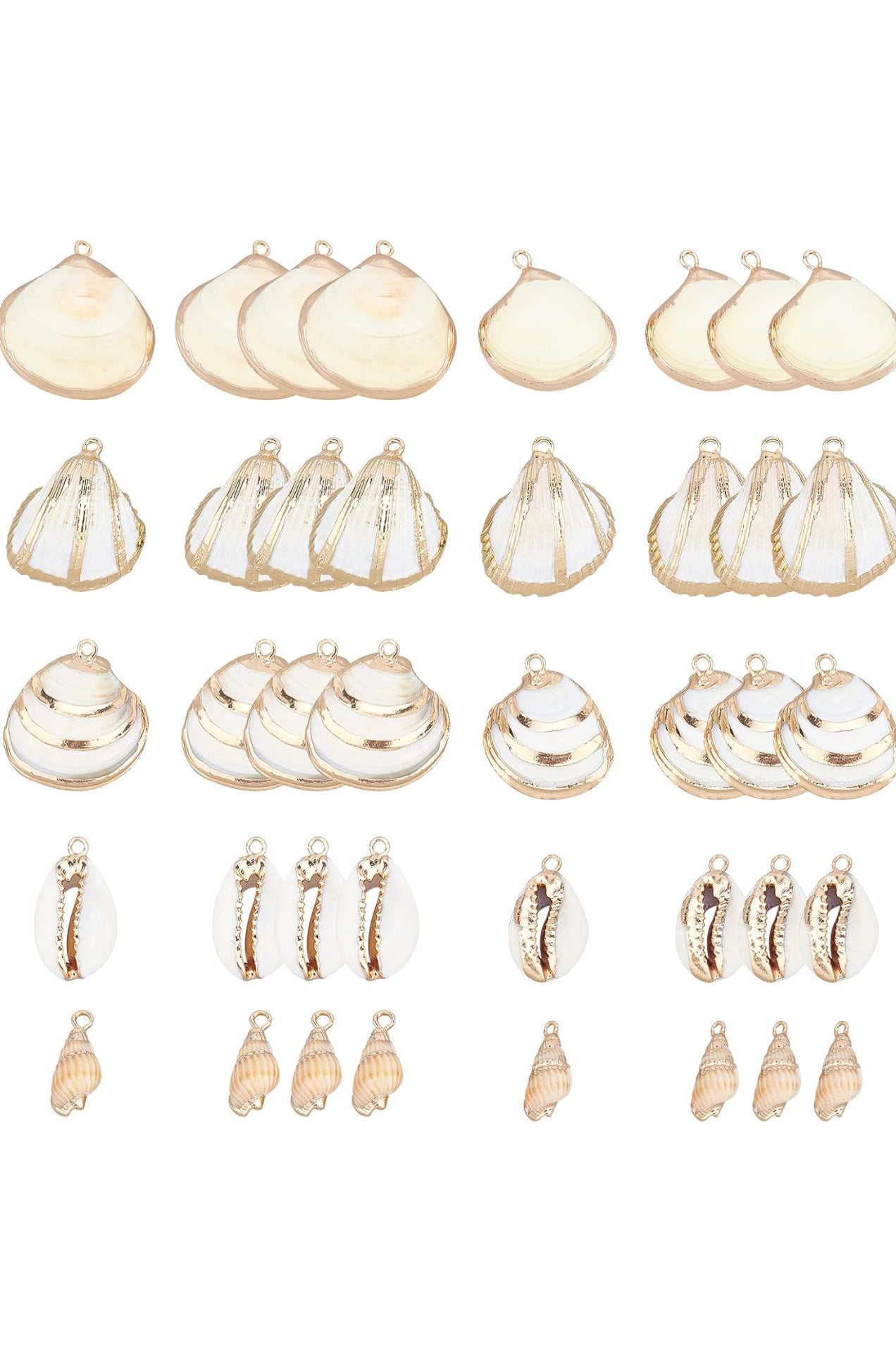 Gold Dip Seashell charms