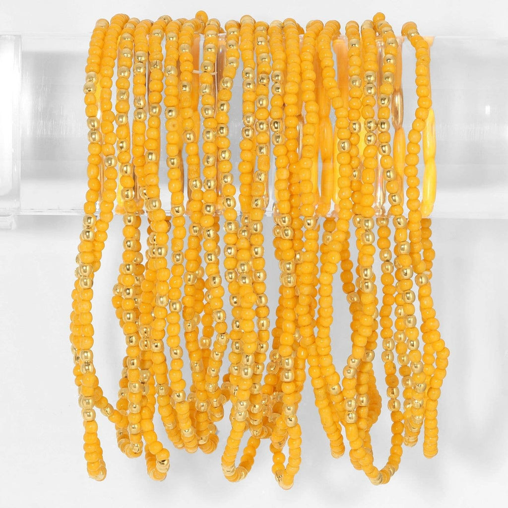 Stretch Seed Bead Solid Game Day Bracelets: Black