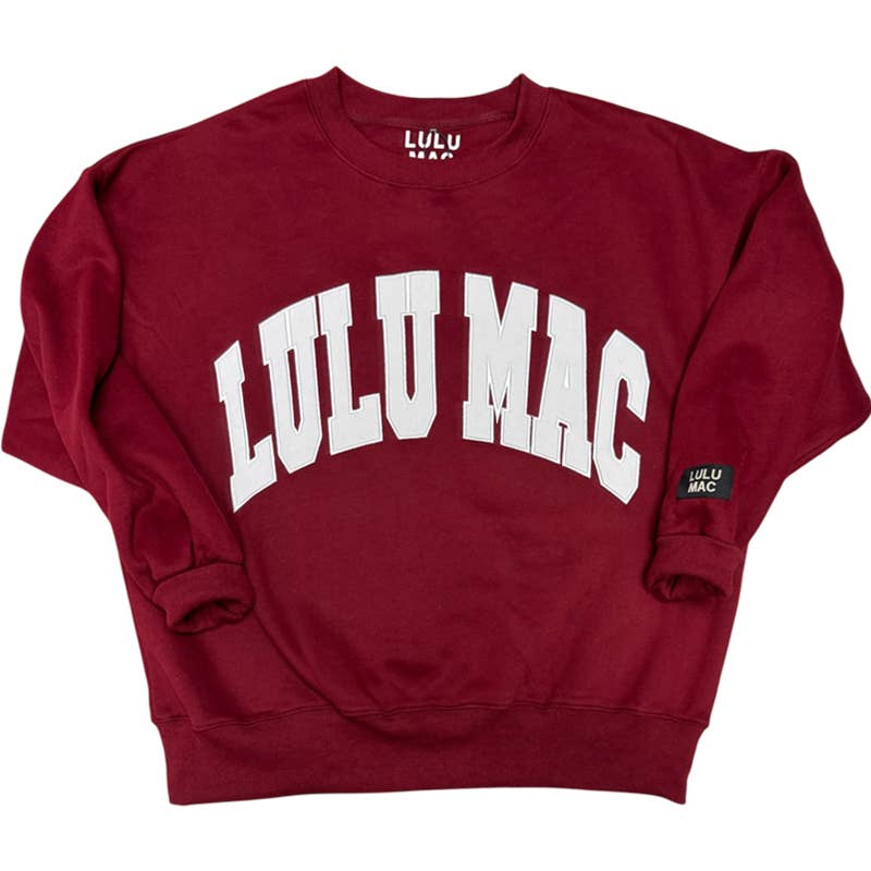 Lulu Mac Sweatshirt Maroon/White