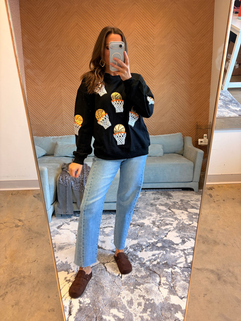 Courtside Cutie Crewneck - Black