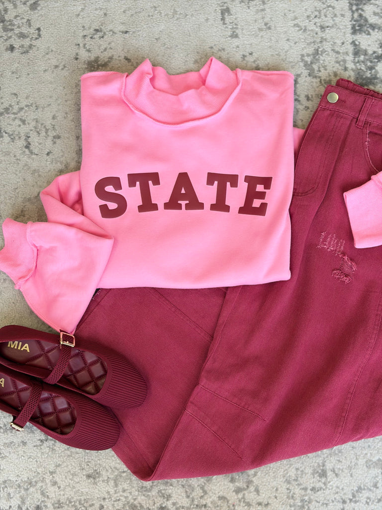 STATE Puff Ink Mock Neck
