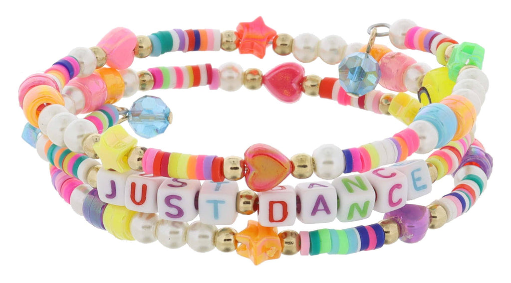 Kids Sequin, Pearl, Icons "JUST DANCE" Coil Bracelet