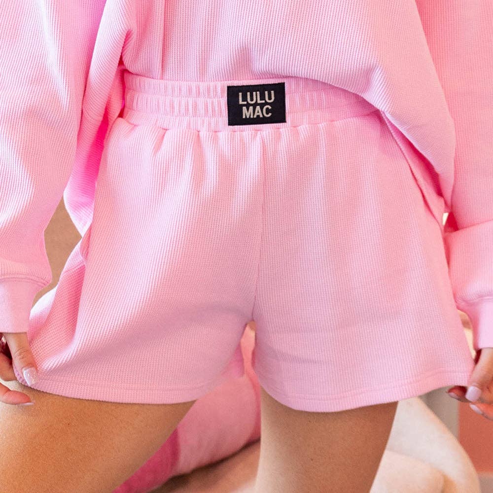 Lulu Mac Waffle Short - Light Pink