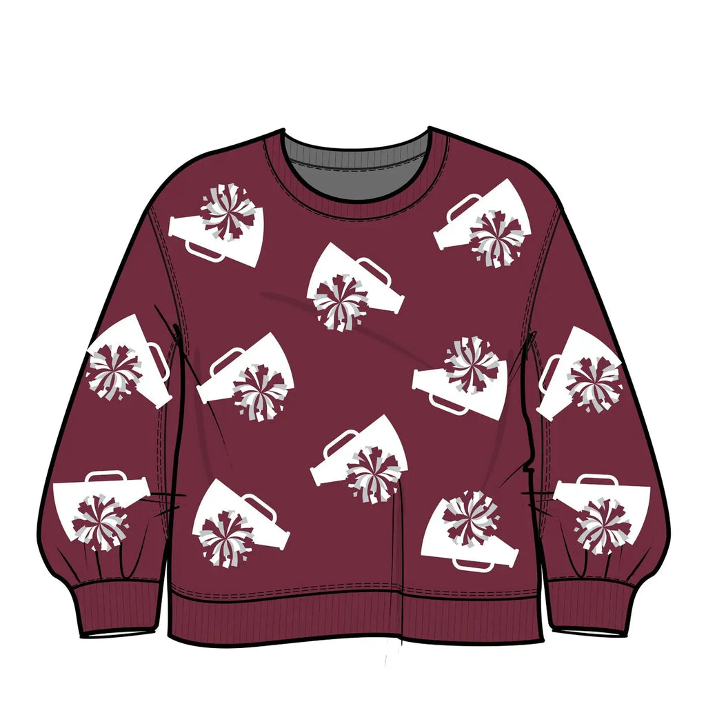 Maroon Cheer Millie Sweatshirt