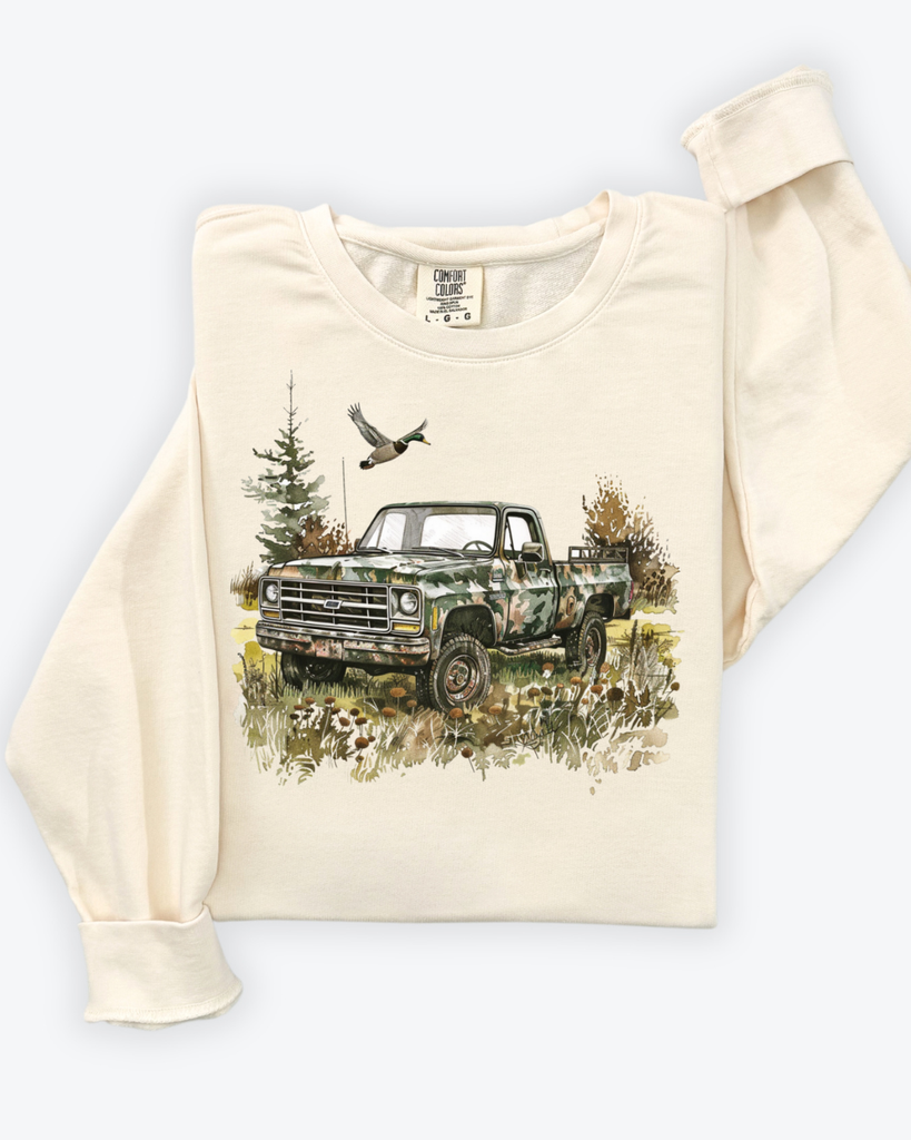 Camo Truck Comfort Colors- Long Sleeve