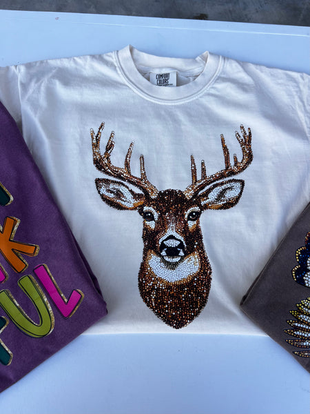 Bedazzled Deer Tshirt – Pink Possum