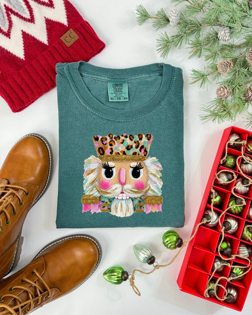 Faux Sewn Nutcracker Comfort Colors Tshirt - Long Sleeve