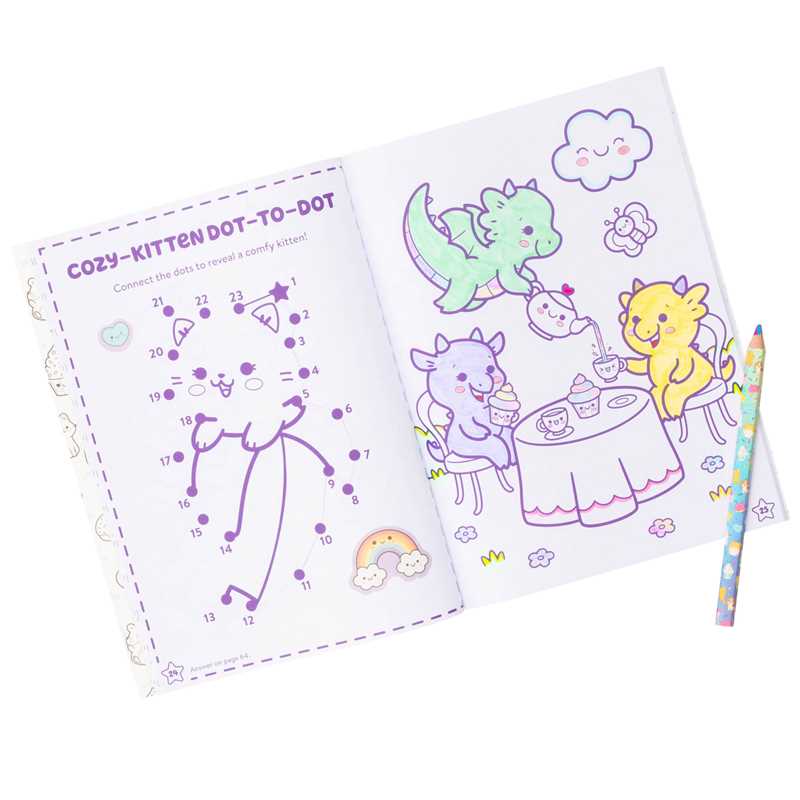 Kawaii Cuties: Coloring Book with Rainbow Pencil by Delaney Foerster: Paperback
