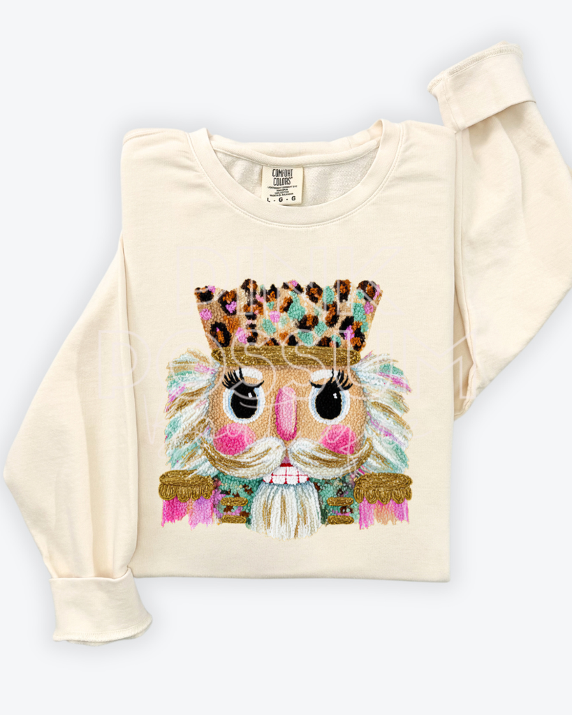 Faux Sewn Nutcracker Comfort Colors Tshirt - Long Sleeve