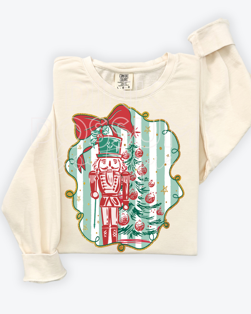 Striped Nutcracker Comfort Colors Tshirt - Long Sleeve