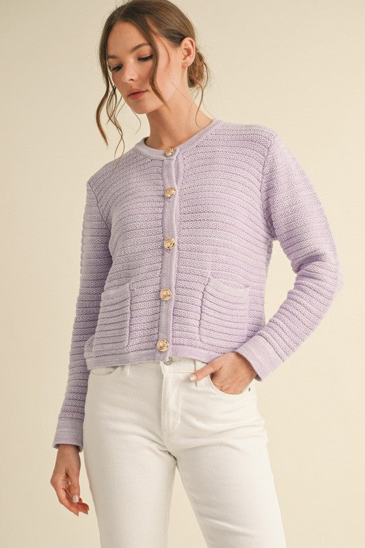 Own The Meeting Cardigan - Lilac