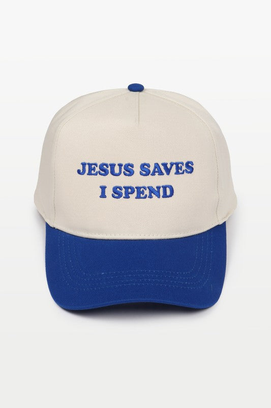 Jesus Saves Hat - Cobalt