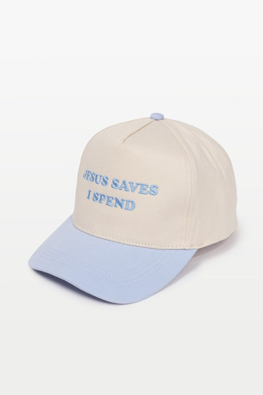 Jesus Saves Hat - Light Blue