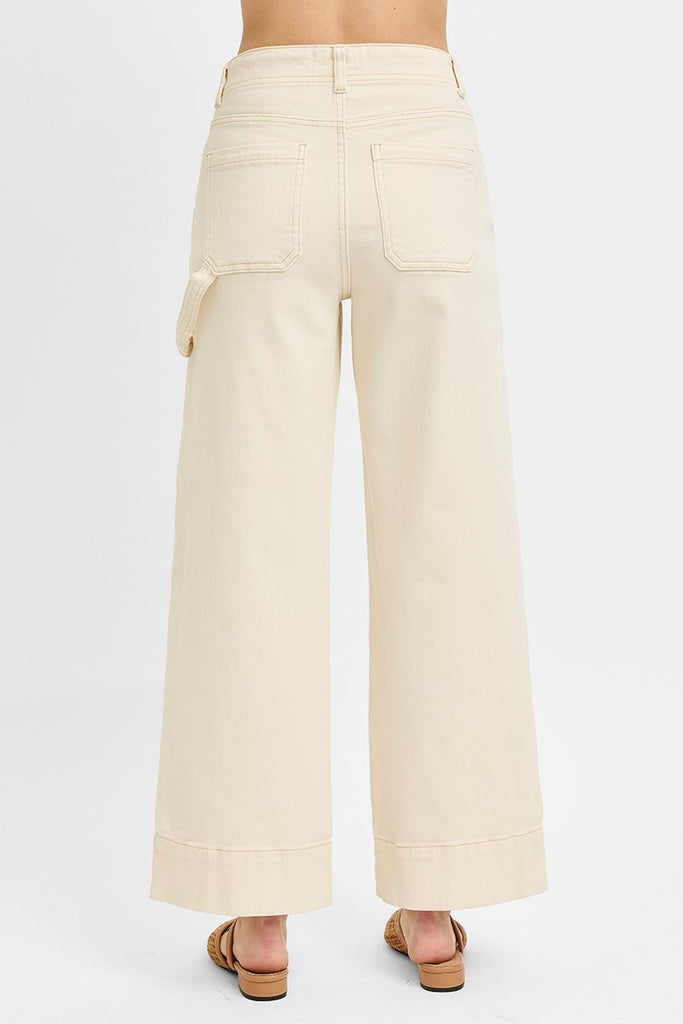 Khaki Tummy Control High Rise Crop Wide - Risen