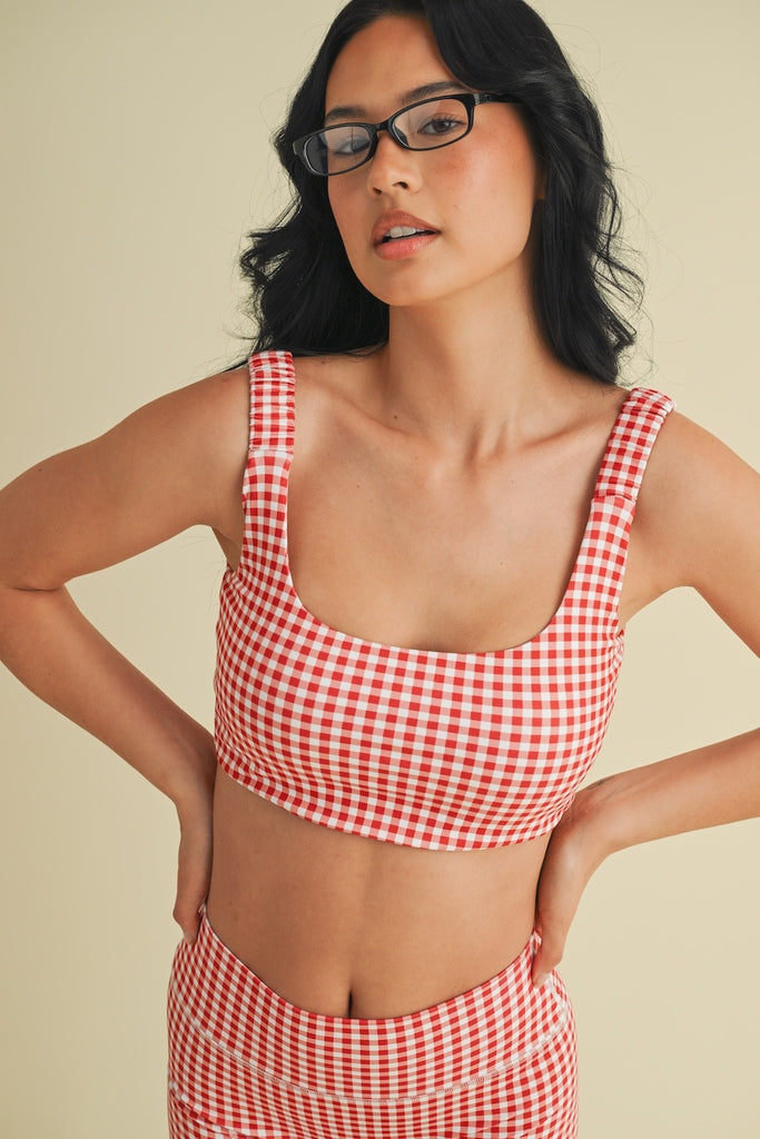 Gone for Gingham Bra - Red