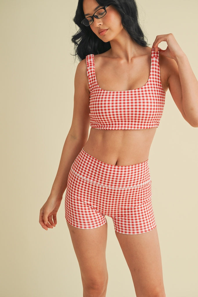 Gone for Gingham Bra - Red