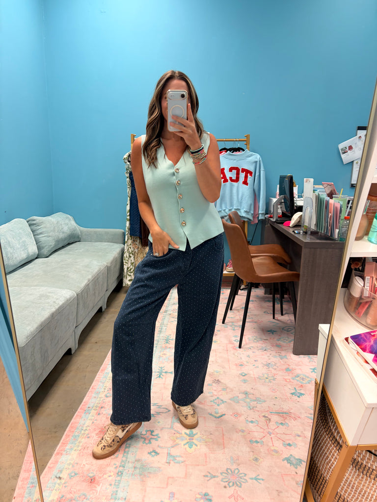 Vintage Dot Trousers - Navy