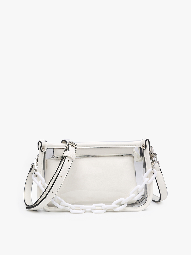 Jessica Clear Crossbody w/ Chain: Powder Blue