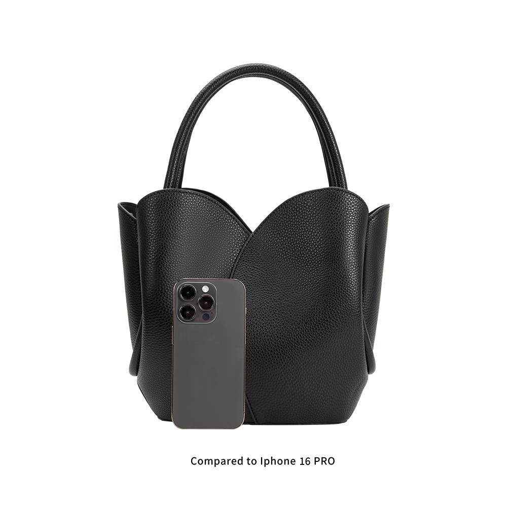 Tulip Recycled Vegan Leather Top Handle Bag - Mushroom