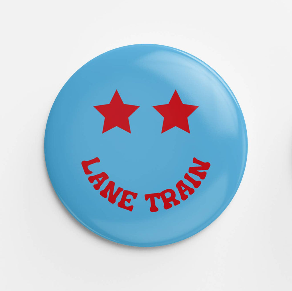 Lane Train Smiley Button