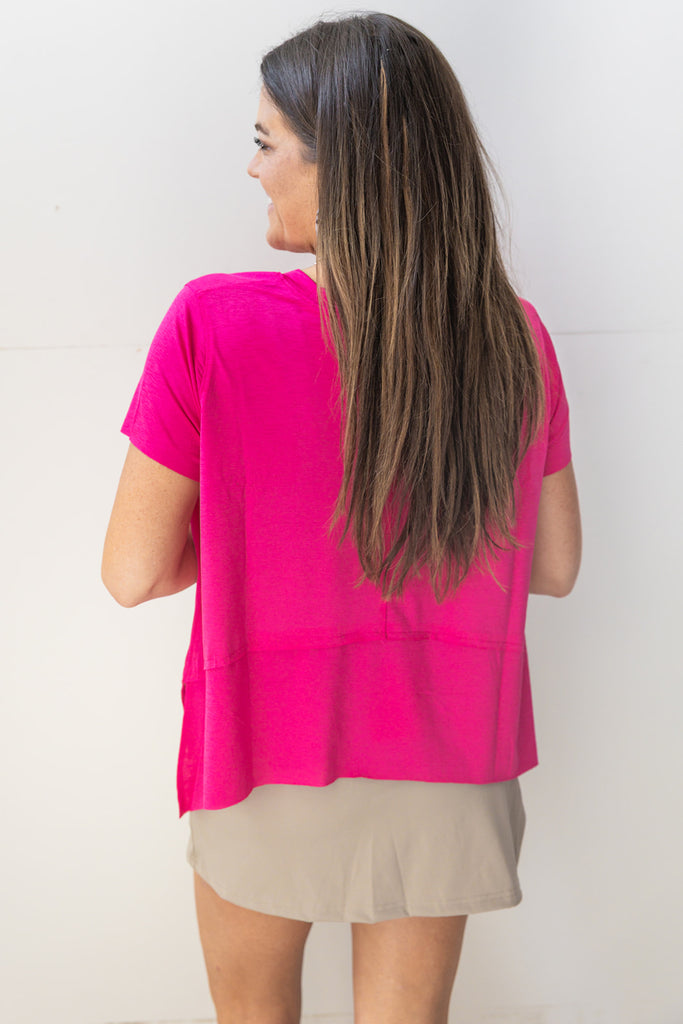 Shark Bite Top - Hot Pink