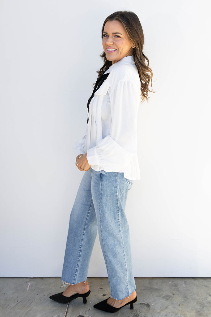 Let Tie this Up Blouse - White