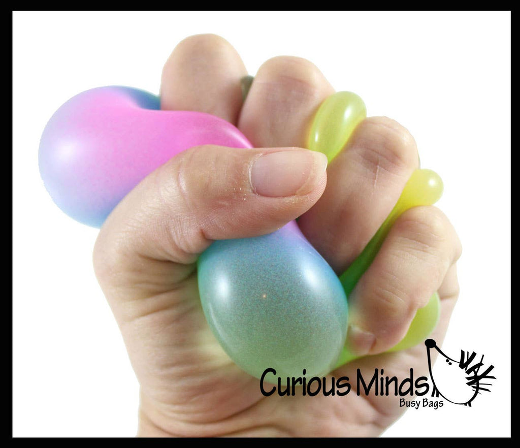 1 Rainbow Sugar Ball - Thick Glue/Gel Stretch Ball - Squishy