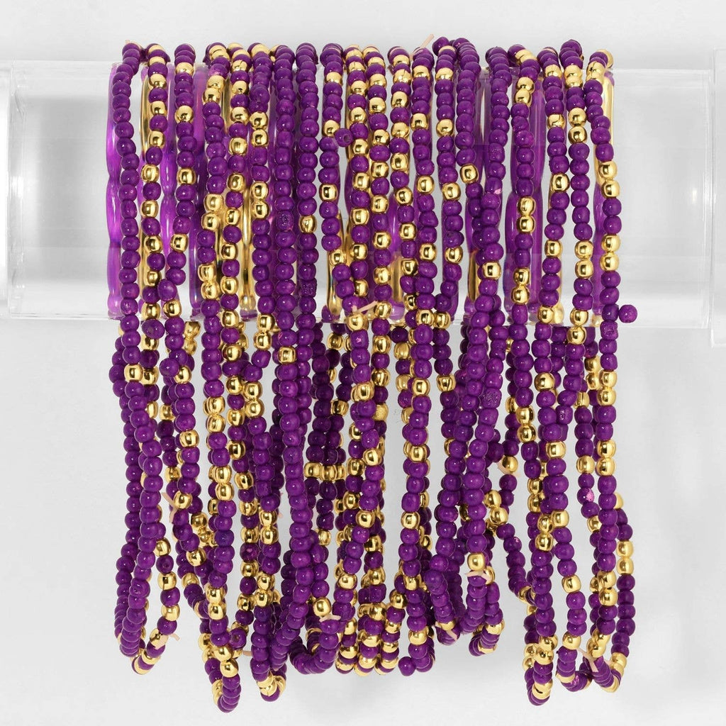 Stretch Seed Bead Solid Game Day Bracelets: Maroon