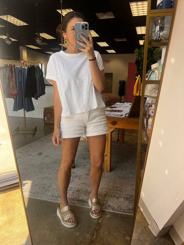 Slub Knit Top - White