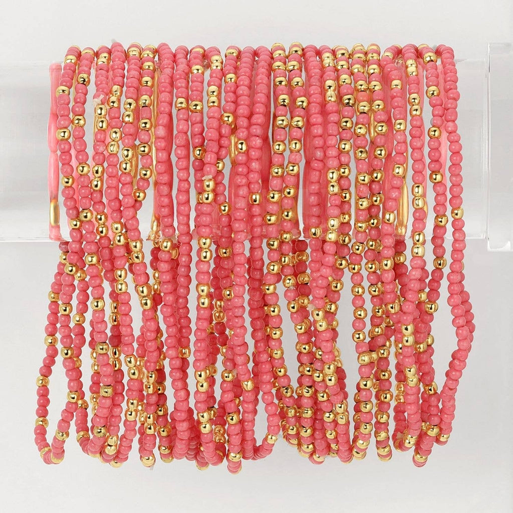 Solid Color 2mm Seed Bead Bracelets: Light Blue