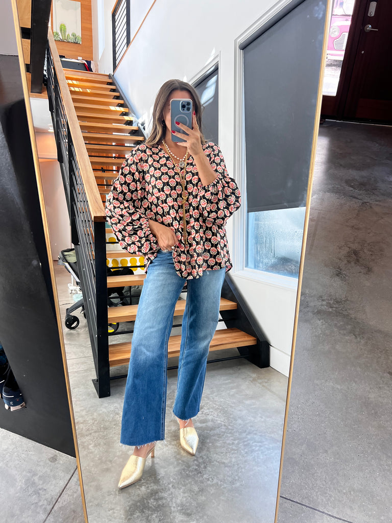 Tummy Control Mid Rise Crop Straight Clean Cut Hem- Risen