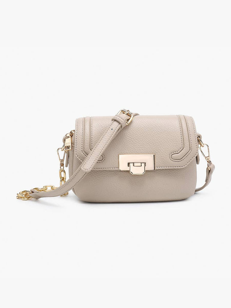 Casablanca Detailed Snap Crossbody: Taupe