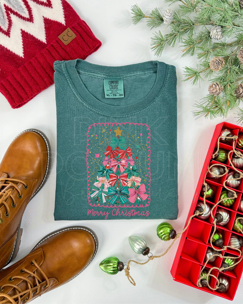 Tree of Bows Comfort Colors Tshirt - Long Sleeve