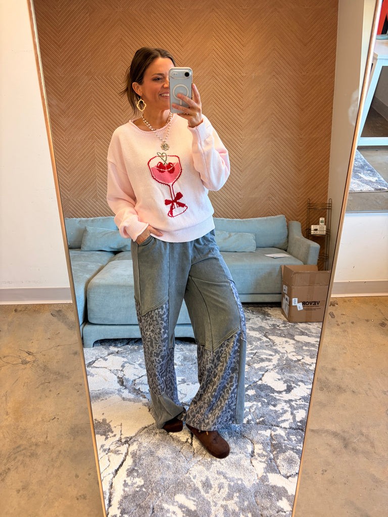 Flirty Martini Sweater - LT. Pink