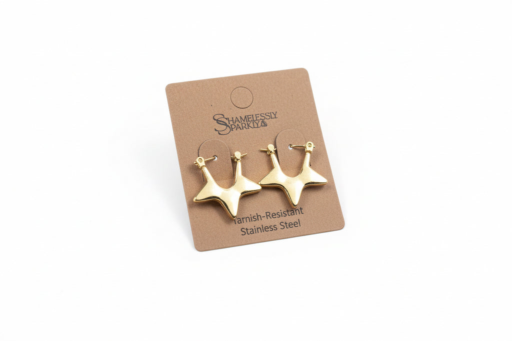 She's A Star Earrings - Gold