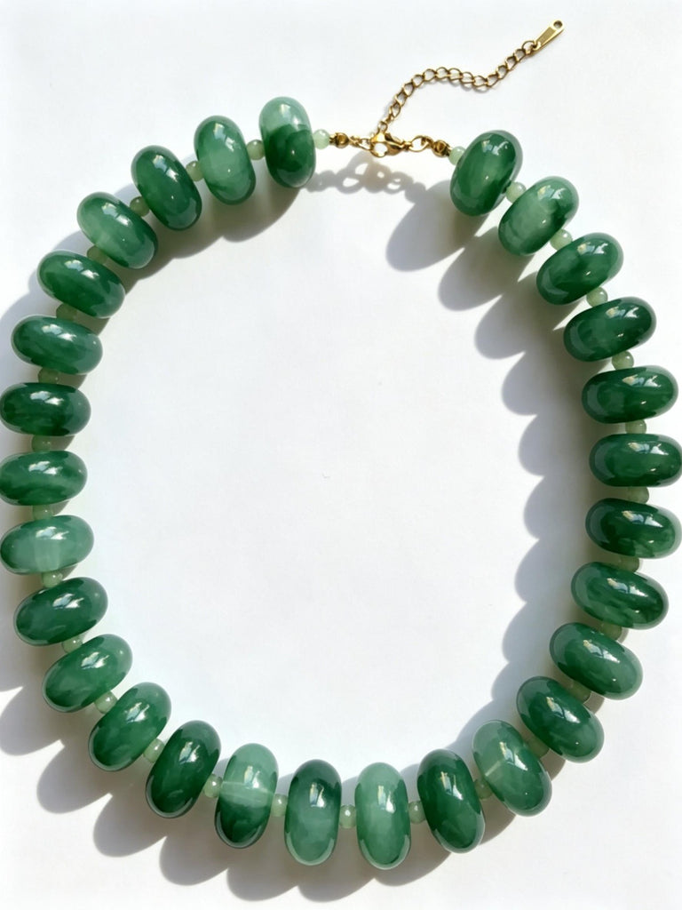 Chunky Boho Necklace- Hunter Green