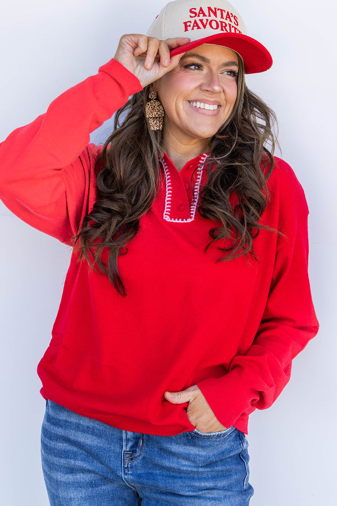 Sweet Escape Sweater - Red