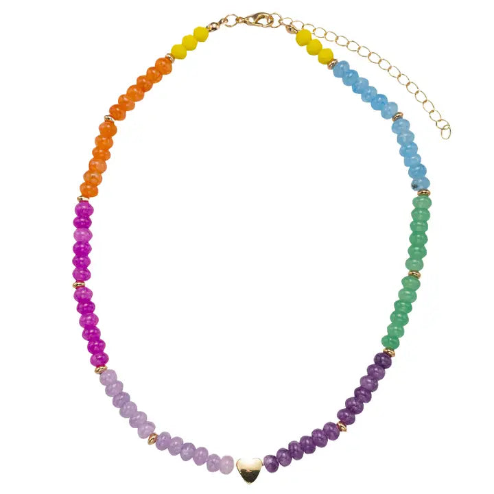Kids Rainbow heart necklace