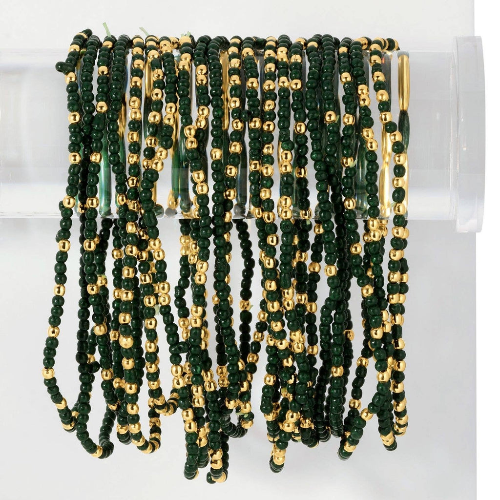Stretch Seed Bead Solid Game Day Bracelets: Maroon
