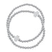 Isa Cross Ball Bead Stretch Bracelets (Set of 2): Satin Gold