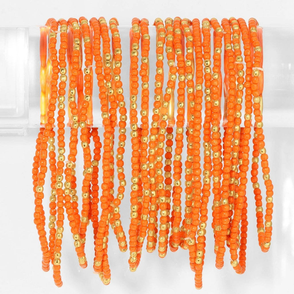 Stretch Seed Bead Solid Game Day Bracelets: Maroon