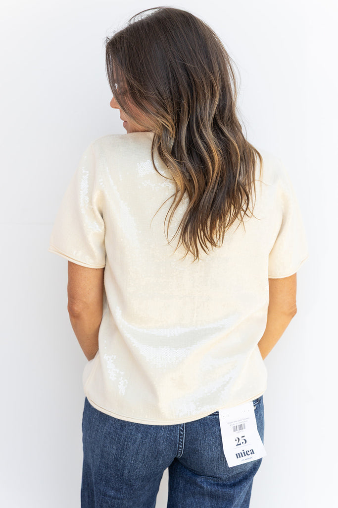Tiny Shimmers Top- Cream