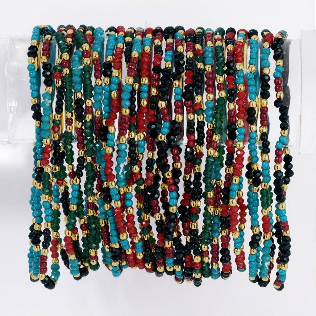 Assorted Winter Wonderland Stretch Seed Bead Bracelets: Black