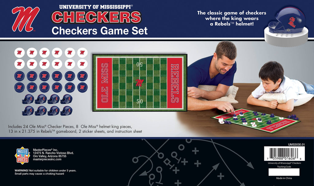 Ole Miss Rebels Checkers Board Game