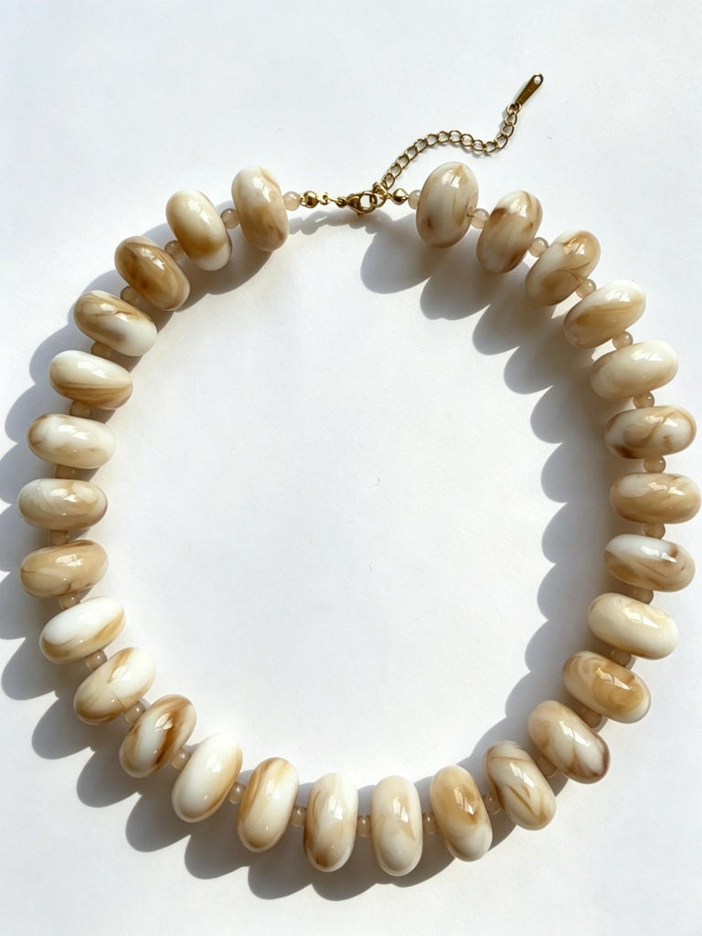 Chunky Boho Necklace- Cream
