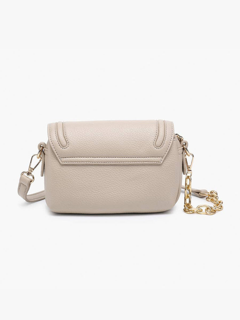 Casablanca Detailed Snap Crossbody: Greige