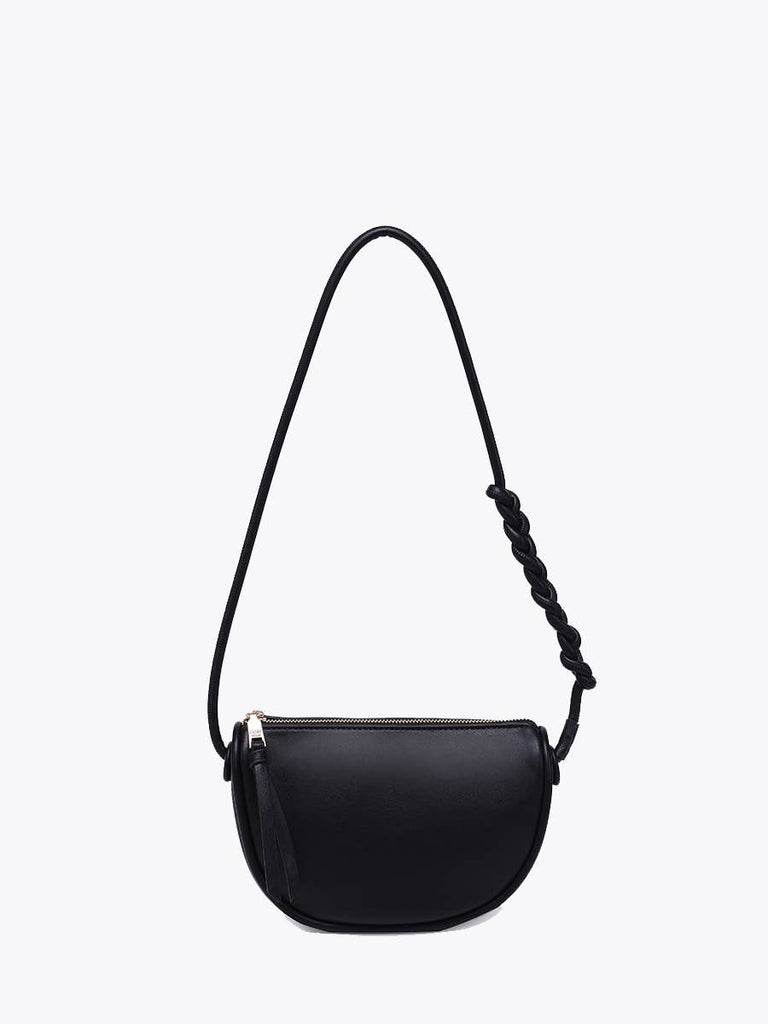 Annaka Half-Moon Shoulder Bag w/ Knotted Strap: Sherbet