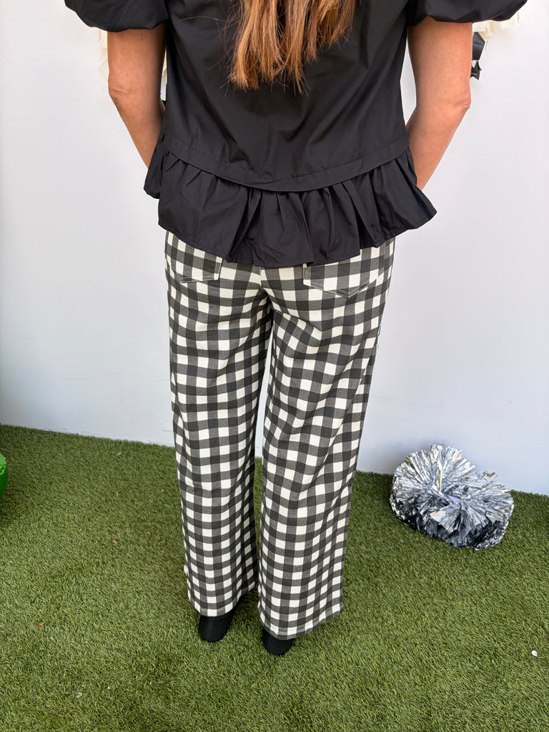 I See You Gingham Pants - Black